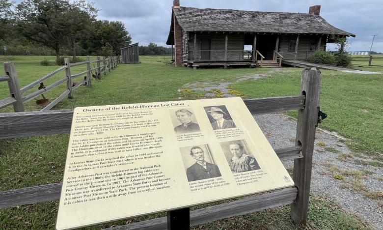 The Refeld-Hinman Log House at Arkansas Post Museum State Park. 